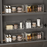 Transparent Mirror Cabinet Storage  Water Ripple High-Grade Bathroom Bathroom  Cosmetics Wall-Mounted Partition Storage Rack