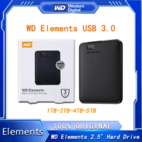 Western Digital WD Elements 5TB 4TB 2TB 1TB 2.5" Portable Hard Drive HDD USB3.0 External Hard Disk For Desktop PC Laptop
