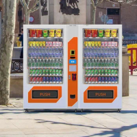 Big Capacity Vending Machine Combo Drinks Touch Screen Snacks Vending Machine With Card Reader Bill And Coin
