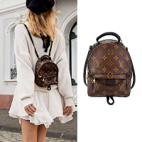 Louis Vuitton LV 路易威登 M44873 Palm Springs經典帆布迷你後背包(黑色)