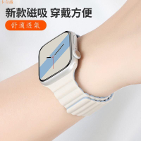 適用apple watch8表帶蘋果S9手表7代iwatch6硅膠se雙色5磁吸Ultra