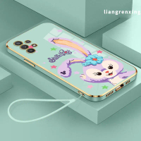 เคสสำหรับ Samsung Galaxy A52 A52S ฝาหลังลายกระต่ายน่ารัก 2023 รูปแบบใหม่ ซิลิโคนชุบด้วยไฟฟ้า นุ่ม กั