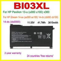 New BI03XL Laptop Battery For HP Pavilion 13-u (u000 u100) x360,Stream 14-ax (ax000 ax100),14-cb (cb000 cb100),14-ds (ds0000)