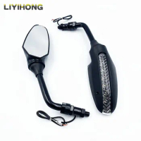 Motorcycle Rear Side Rearview Mirrors with LED Light For Benelli BN600 Naked BN600 GT TNT R160/Titanium Tre-K 899/1130 Amazonas