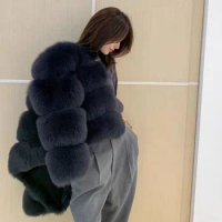 2024 New Natural Fur Jackets for Women's Fashion Fox Fur Short Coat Winter Coat Women's Fur Coat