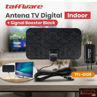 Taffware TFL-D139 Antena TV Digital DVB-T2 25dB Grid Pattern + Signal Booster Black Penguat Sinyal P