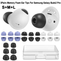 3Pairs Memory Foam Ear Tips Noise Reduction Anti-Slip Ear Pads Eartips Earbuds Accessories for Samsung Galaxy Buds2 Pro