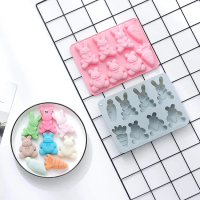 In Stock Silicone Mold 8-Piece Bunny Carrot Cake Mold Chocolate Baking Tool Rice Cake Resin Mold