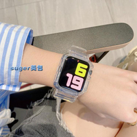 錶帶圣鉑適用iwatch7錶帶冰川限定透明蘋果手錶applewatch錶帶5/6/SE代 全館免運