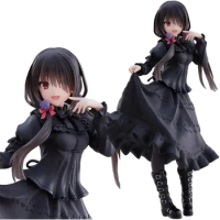 18CM DATE A LIVE Tokisaki Kurumi Anime Figure Cute Girl Model Toy PVC Black Dress Dress Up Standing Model Car Interior Ornament