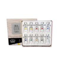 【英國溫莎牛頓Winsor&Newton】不透明水彩一般色10色組(另贈水筆)