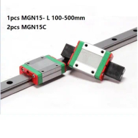 1pcs 100% Original HIWIN linear guide/rail MGN15 -L 100mm/200mm/300mm/400mm/500mm + 2pcs MGN15H Mini blocks for CNC parts MGNR15