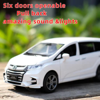 1:32 Honda Odyssey Metal Alloy Diecast Car Model Toy Miniature Model With Pull Back Sound Light Model For Children Car Toys