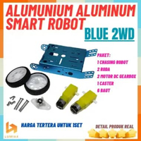 Blue 2WD Aluminum Smart Robot Car Chassis Kit DIY