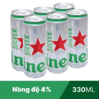 6 lon bia Heineken Bạc 330ml