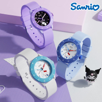 SANRIO 三麗鷗 甜心凱蒂貓酷洛米大耳狗果凍錶帶防水石英錶(兒童 學生 手錶)