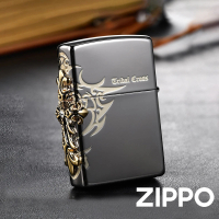 【Zippo】聖天使十字火焰-黑冰金防風打火機(美國防風打火機)