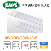 KAO'S/超薄燈具 輕巧 LED板燈 1尺/2尺/3尺/4尺 全電壓 白光/黃光 〖永光照明〗5C2-KS4-52%