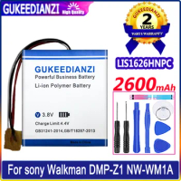 GUKEEDIANZI Battery LIS1626HNPC 2600mAh For sony Walkman DMP-Z1 NW-WM1A NW-WM1Z MP3 Batteries