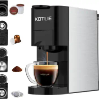 KOTLIE Single Serve Coffee Maker,4in1 Espresso Machine for Nespresso original/K cups/L'OR/Ground Coffee/illy Coffee ESE