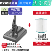 【清日電子】Dyson戴森 V7 3000mAh SV11吸塵器專用台灣製造電池 + Dyson空氣清淨機 原廠TP濾網(超值組合)