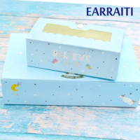 500Pcs Unicorn Gift Paper Box Kids Birthday Wedding Party Kraft Paper Box With Window Cake Packaging Candy Cookies Box Wholesale