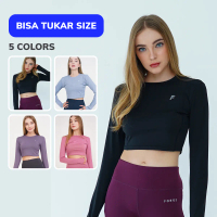 FORGE Rebel Baju Olahraga Wanita - Kaos Olah Raga Crop Top Gym Yoga Senam Lari Run Zumba Jogging Tra