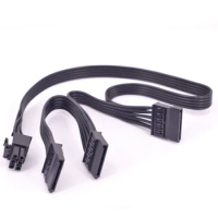 6Pin Male 1 to 3 SATA 15Pin Power Supply Splitter Extension Cable 15P Power Port Multiplier for Seasonic KM3 Series Modular
