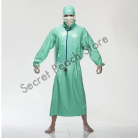 Latex Suit Cosplay Doctor With Latex Hood Halloween Clothing Rubber Fetish Customizable size and color