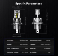 [ OBRAL MURAH ] Lampu depan LED SOCKET H4 untuk mobil NOVSIGHT N79 70W 18000LM WARNA PUTIH 6500k
