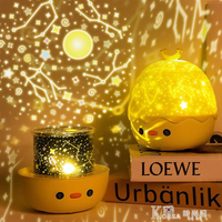 創意皇冠鴨星空投影燈usb充電藍牙遙控旋轉音樂led氛圍兒童小夜燈