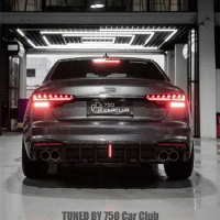 New product Carbon fiber body kit for Audi A4L S4 A4L S4 Carbon fiber rear diffuser LED style diffuser