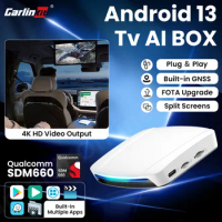 Carlinkit UHD Tv Box Android 13 Qualcomm 8 Core Android Auto CarPlay Wireless Adapter Support Online Video 4K HD Video Output