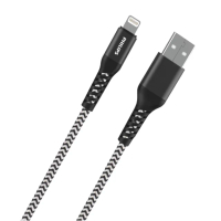 【Philips 飛利浦】2入組-USB to Lightning 200cm 防彈絲MFI手機充電線(DLC4572V)