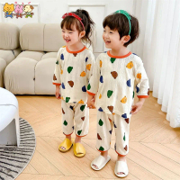 0-5Yrs Kids OOTD Outfit Baby Boys Girls 73-110cm Kids Pajama Sets Long-sleeved Suit Tops+Pants Cute 