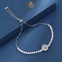 (PRODUK SAJA)Gelang Wanita Matahari Sunflower Bracelet Diamond Moissanite Carat Bangle Perhiasan Cew
