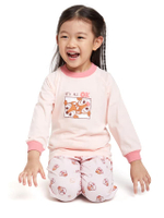 ชุดนอนเด็กเล็กผู้หญิง เสื้อแขนจัมพ์ + กางเกงขาจัมพ์ ลาย Chip'n Dale สีชมพู