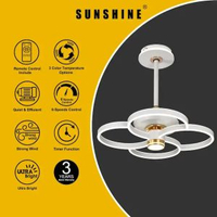 陽光 - CFEW-120W LED白色四環型風扇燈 3000-6500K #LED風扇燈 #LED吊燈 #LED天花燈 #家居燈飾