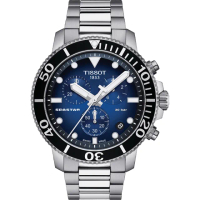【TISSOT 天梭】水鬼 Seastar 1000 海洋之星300米潛水三眼計時手錶 送行動電源 畢業禮物(T1204173705102)
