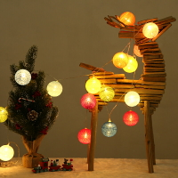 免運 圣誕藤球LED串燈圣誕裝飾彩燈節日燈藤球燈房間裝飾燈串 交換禮物全館免運