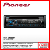 100% Real delivery PIONEER DEH-S4250BT เครื่องเสียงรถ / วิทยุติดรถยนต์ / 1DIN / 1ดินฟังชั่น บลูทูธ B