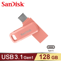 【SanDisk 晟碟】Ultra Go USB Type-C 雙用隨身碟128GB 蜜桃橘