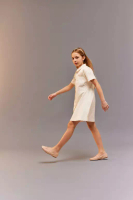 DeFacto Girls Gabardine Pocket Button Short Sleeve Summer Dress D9223A825Sm