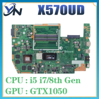 X570UD Notebook Mainboard For ASUS TUF YX570U YX570UD X570U FX570U FX570UD Laptop Motherboard I5 I7 8th Gen GTX1050 100% TEST OK