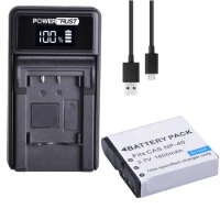 1600mAh 3.7V Digital Battery NP-40 NP40 CNP-40 Rechargeable Camera Batteries/ NP-40 Charger for Casio EX-Z40 Z55 Z57 FC100