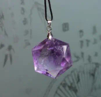 Free shipping Natural amethyste big satellite pendant facets with rope free shipping