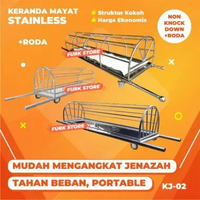 Keranda Mayat Non Lipat KJ02 [SIAP PAKAI] - Keranda Stainless | Keranda Jenazah | Keranda Satu Set