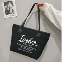 Teacher Definition Gift for Teachers Canvas Tote Bag Shoulder Purse Book Bag Teacher Tote Shopper Shopping Bag