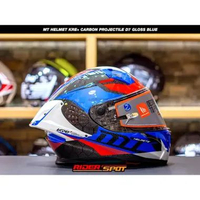 Helm Motor MT Helmets KRE+ Carbon Projectile D7 Gloss Blue New 2023