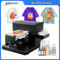 A4 DTG Printer T shirt Printing Machine Directly to Clothes impressora dtg for Dark and Light A4 DTG Flatbed Textile Printer